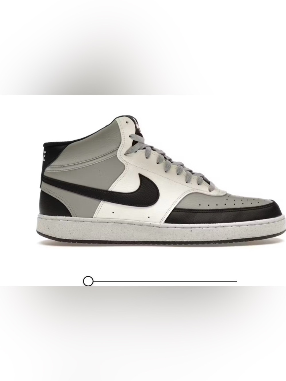 Nike COURT VISION MID NN Mens Lt Smoke Grey/Black-Sail Sz 13  DN3577-002
